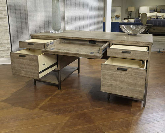 Emery Park - Trellis Open Ped Desk in Desert Brown Finish - I287-371 veiw 2
