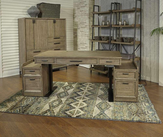 Emery Park - Trellis Rolling File Cabinet in Desert Brown Finish - I287-346 veiw 2