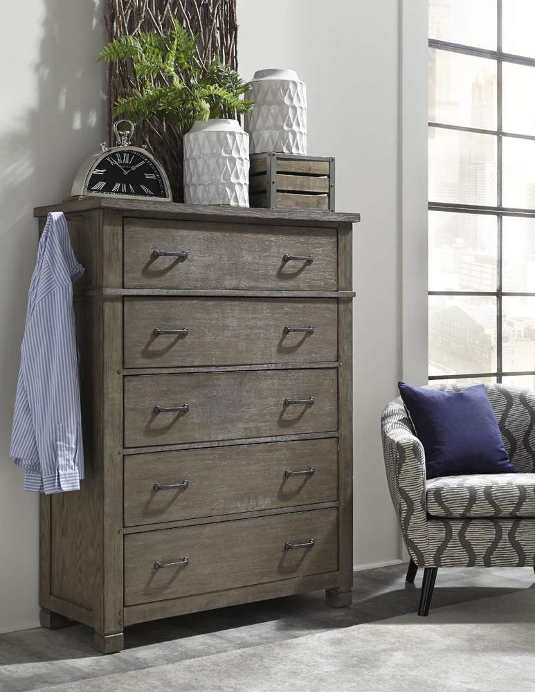Emery Park - Tucker 5 Drawer Chest in Stone Finish - I45-456 veiw 4