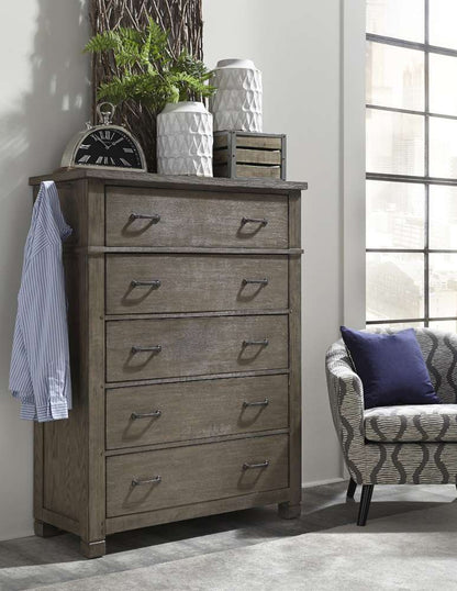 Emery Park - Tucker 5 Drawer Chest in Stone Finish - I45-456 veiw 4