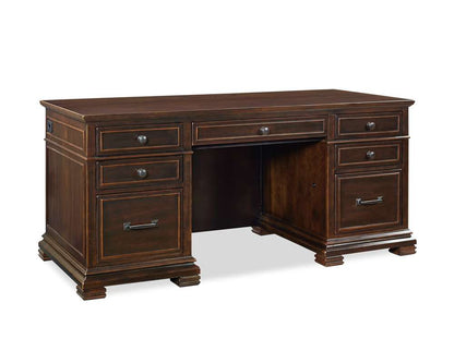 Emery Park - Weston 66in Executive Desk w/Power in Brown Ale Finish - I35-303 veiw 1