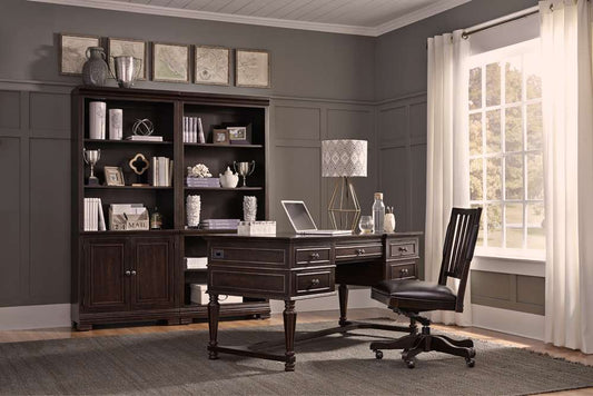 Emery Park - Weston Bookcase Wall in Brown Ale Finish veiw 2