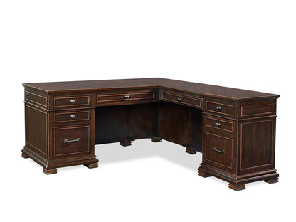 Emery Park - Weston L-Shaped Desk in Brown Ale Finish veiw 1