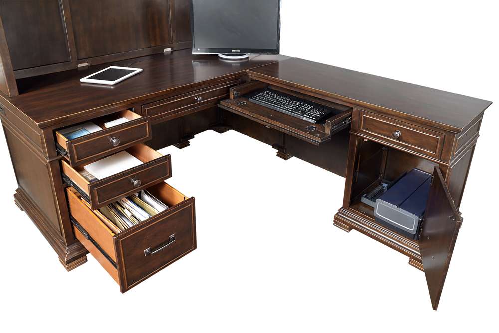 Emery Park - Weston L-Shaped Desk in Brown Ale Finish veiw 3
