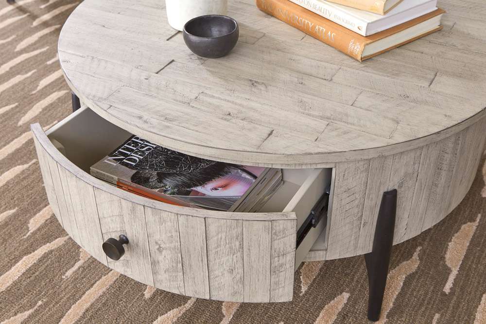 Emery Park - Zane Round Cocktail Table in Parchment Finish - I256-9101 veiw 2