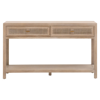 Essentials For Living - Bella Antique Cane 2-Drawer Entry Console - 8088.SGRY-OAK/CN view 1