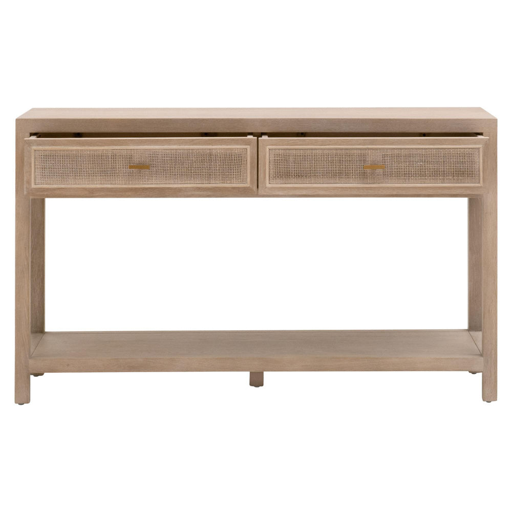 Essentials For Living - Bella Antique Cane 2-Drawer Entry Console - 8088.SGRY-OAK/CN view 2