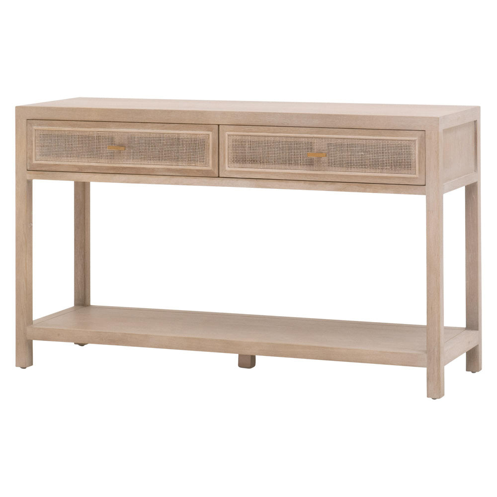 Essentials For Living - Bella Antique Cane 2-Drawer Entry Console - 8088.SGRY-OAK/CN view 3
