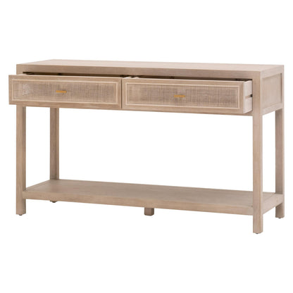 Essentials For Living - Bella Antique Cane 2-Drawer Entry Console - 8088.SGRY-OAK/CN view 4