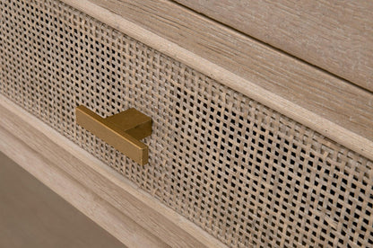 Essentials For Living - Bella Antique Cane 2-Drawer Entry Console - 8088.SGRY-OAK/CN view 6