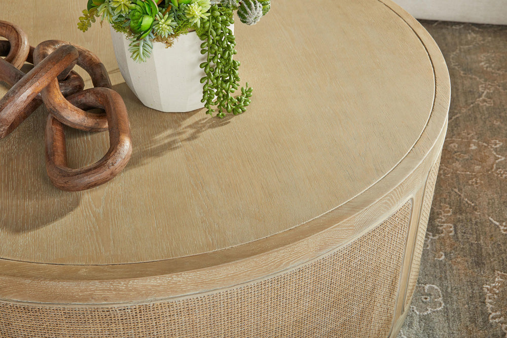Essentials For Living - Bella Antique Cane Coffee Table - 8091.SGRY-OAK/CN view 6