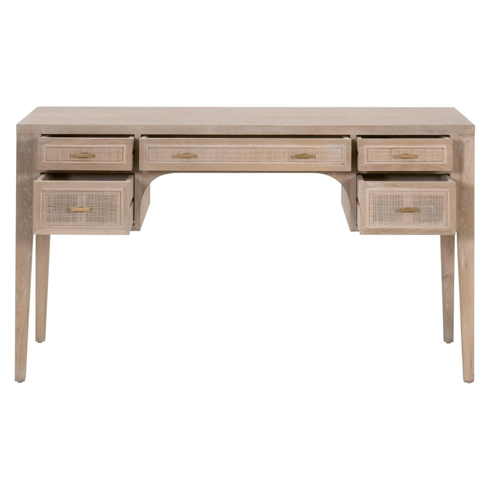 Essentials For Living - Bella Antique Cane Desk - 8090.SGRY-OAK/CN view 2