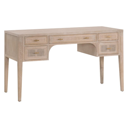 Essentials For Living - Bella Antique Cane Desk - 8090.SGRY-OAK/CN view 3