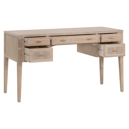 Essentials For Living - Bella Antique Cane Desk - 8090.SGRY-OAK/CN view 4