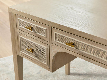 Essentials For Living - Bella Antique Cane Desk - 8090.SGRY-OAK/CN view 10