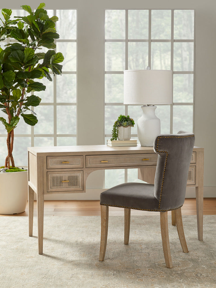 Essentials For Living - Bella Antique Cane Desk - 8090.SGRY-OAK/CN view 11