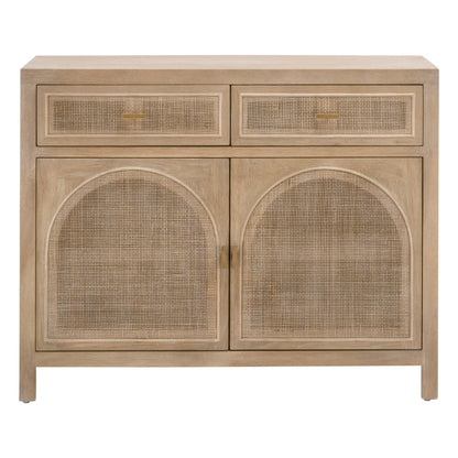 Essentials For Living - Bella Antique Cane Media Cabinet - 8089.SGRY-OAK/CN view 1