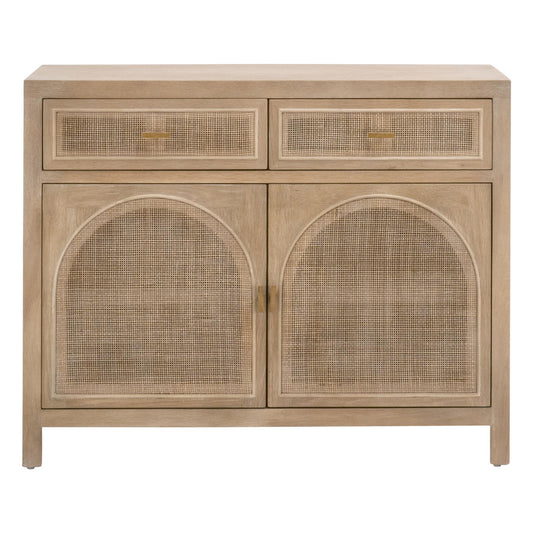 Essentials For Living - Bella Antique Cane Media Cabinet - 8089.SGRY-OAK/CN view 1