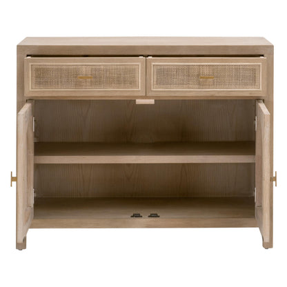 Essentials For Living - Bella Antique Cane Media Cabinet - 8089.SGRY-OAK/CN view 2