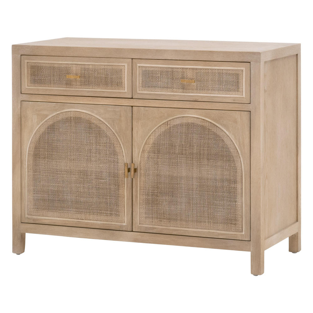 Essentials For Living - Bella Antique Cane Media Cabinet - 8089.SGRY-OAK/CN view 4