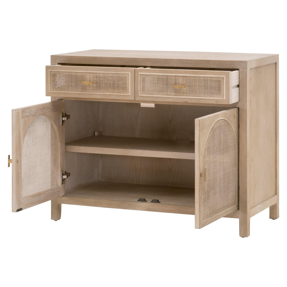 Essentials For Living - Bella Antique Cane Media Cabinet - 8089.SGRY-OAK/CN view 5