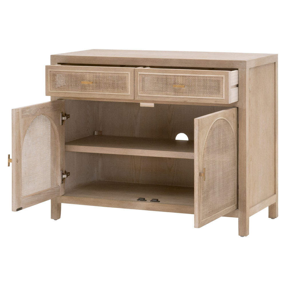 Essentials For Living - Bella Antique Cane Media Cabinet - 8089.SGRY-OAK/CN view 6