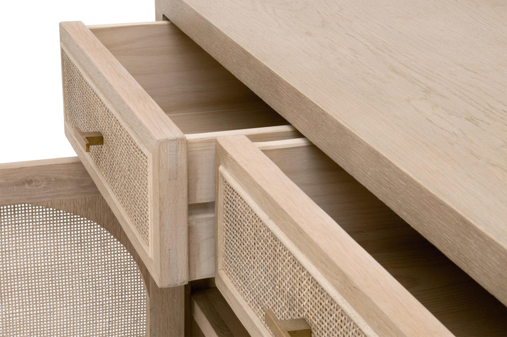 Essentials For Living - Bella Antique Cane Media Cabinet - 8089.SGRY-OAK/CN view 7
