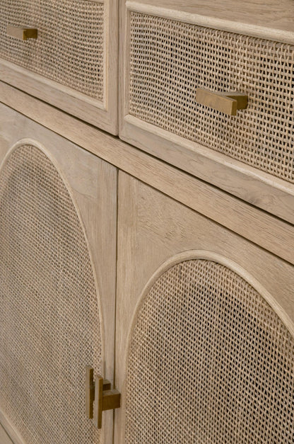 Essentials For Living - Bella Antique Cane Media Cabinet - 8089.SGRY-OAK/CN view 8