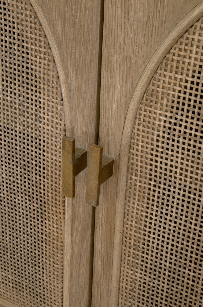 Essentials For Living - Bella Antique Cane Media Cabinet - 8089.SGRY-OAK/CN view 10