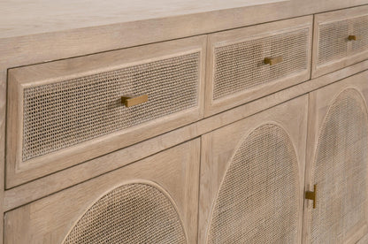 Essentials For Living - Bella Antique Cane Media Sideboard - 8087.SGRY-OAK/CN view 12