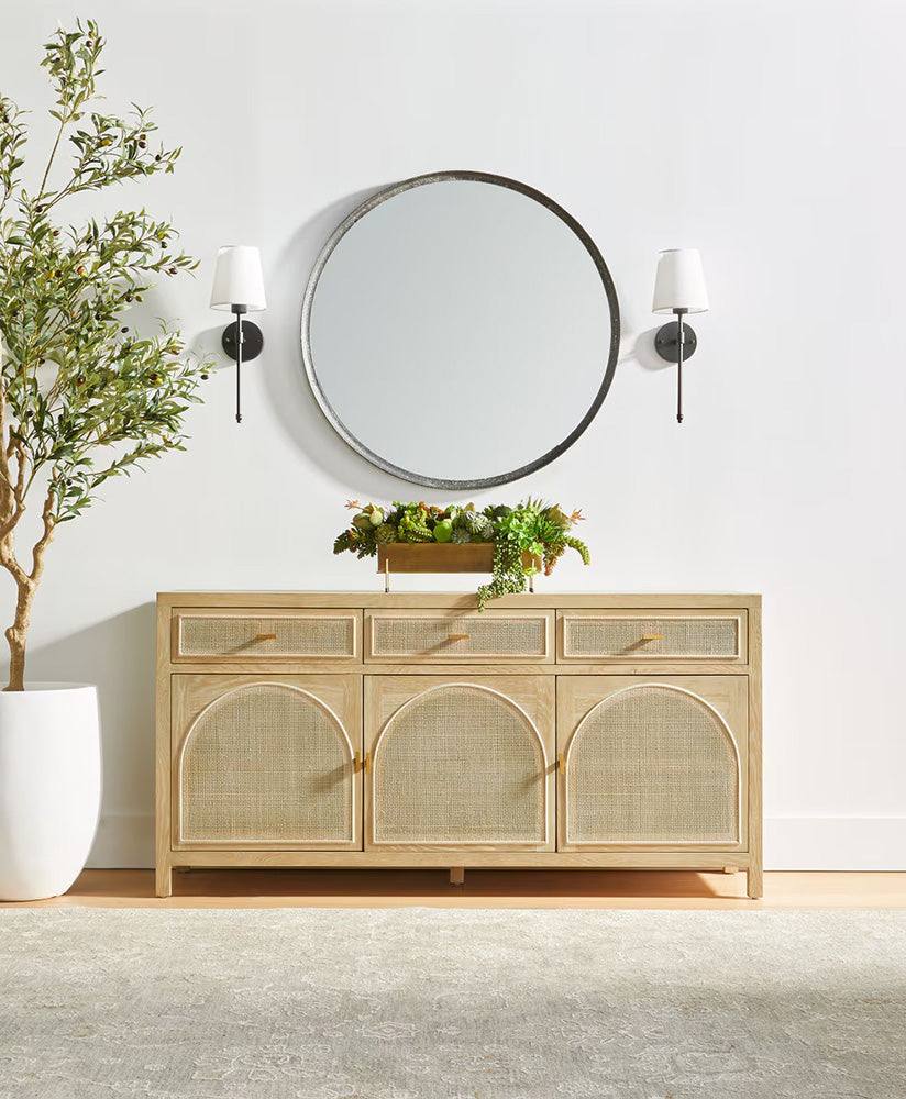 Essentials For Living - Bella Antique Cane Media Sideboard - 8087.SGRY-OAK/CN view 13