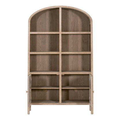 Essentials For Living - Bella Antique Cane Storage Bookcase - 8093.SGRY-OAK/CN view 2