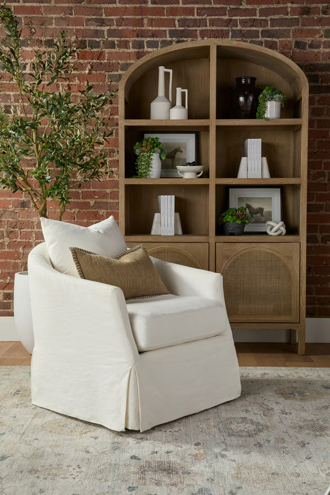 Essentials For Living - Bella Antique Cane Storage Bookcase - 8093.SGRY-OAK/CN view 10