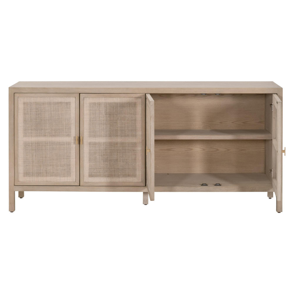 Essentials For Living - Bella Antique Carina Media Sideboard - 8086.SGRY-OAK/CN view 2