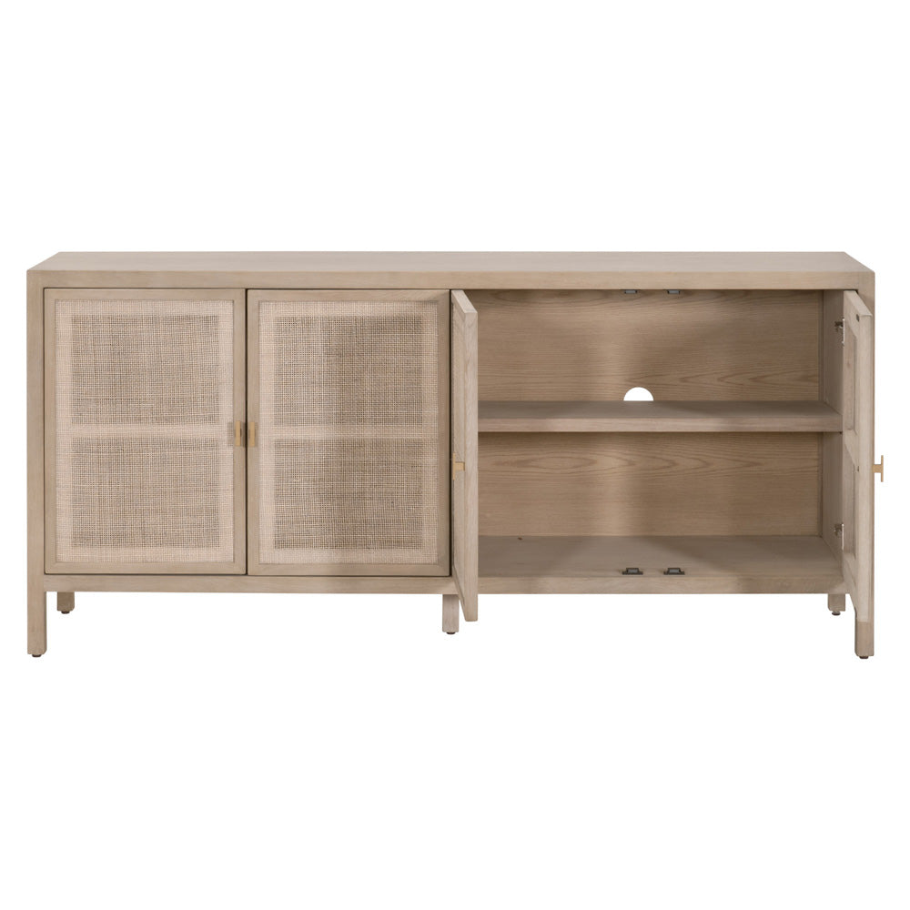 Essentials For Living - Bella Antique Carina Media Sideboard - 8086.SGRY-OAK/CN view 3