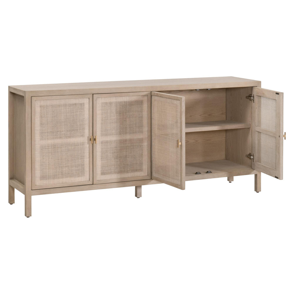 Essentials For Living - Bella Antique Carina Media Sideboard - 8086.SGRY-OAK/CN view 6