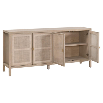 Essentials For Living - Bella Antique Carina Media Sideboard - 8086.SGRY-OAK/CN view 6