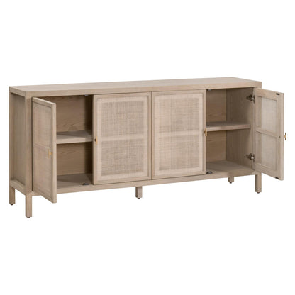 Essentials For Living - Bella Antique Carina Media Sideboard - 8086.SGRY-OAK/CN view 7