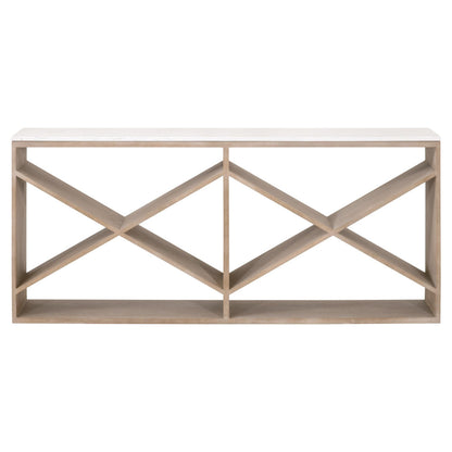 Essentials For Living - Bella Antique Cellar Console Table - 8080.SGRY-OAK/WHTQ_CLOSEOUT view 1