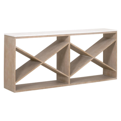 Essentials For Living - Bella Antique Cellar Console Table - 8080.SGRY-OAK/WHTQ_CLOSEOUT view 2