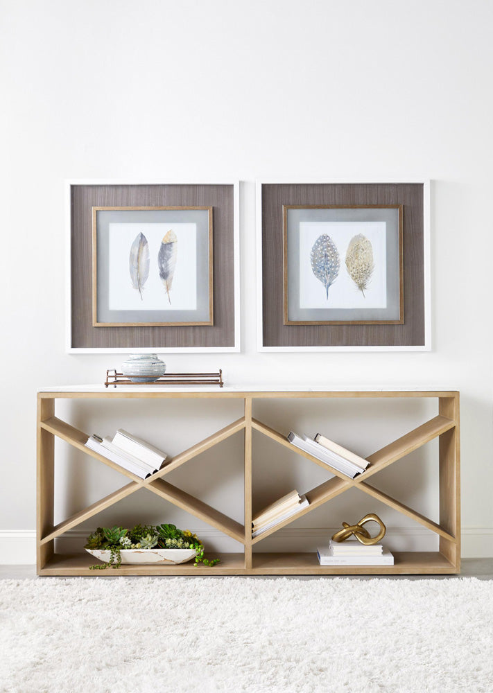Essentials For Living - Bella Antique Cellar Console Table - 8080.SGRY-OAK/WHTQ_CLOSEOUT view 9