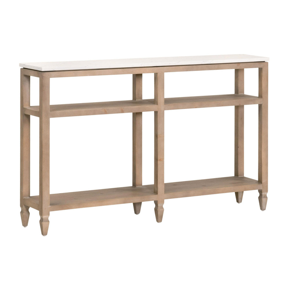 Essentials For Living - Bella Antique Emerie Narrow Console Table - 8016-N.SGRY-PNE/WHTQ view 2