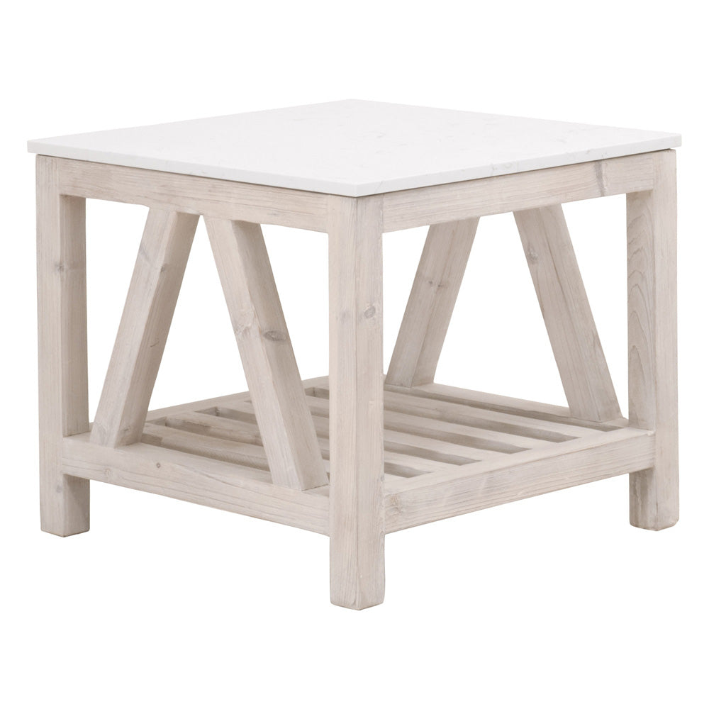 Essentials For Living - Bella Antique Spruce End Table - 8020.WW-PNE/WHTQ_CLOSEOUT view 2