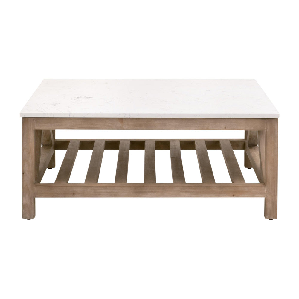 Essentials For Living - Bella Antique Spruce Square Coffee Table - 8019SQ.SGRY-PNE/WHTQ_CLOSEOUT view 1