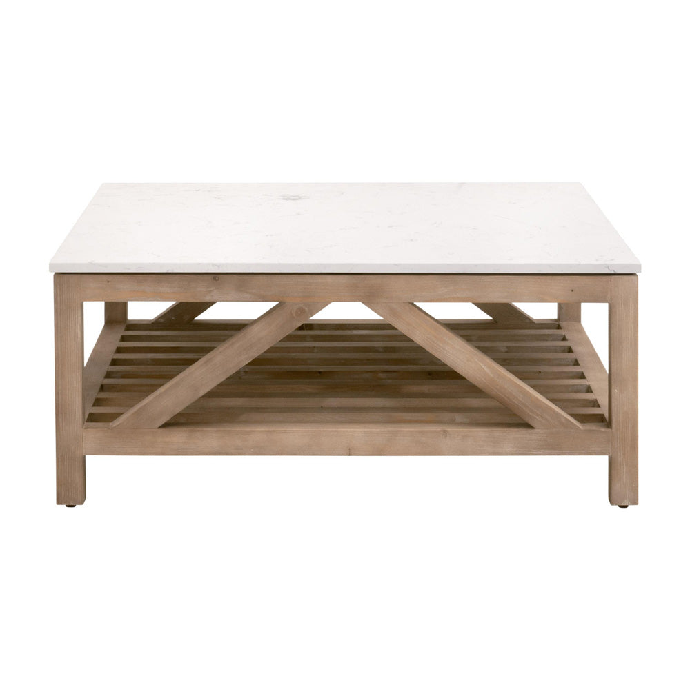 Essentials For Living - Bella Antique Spruce Square Coffee Table - 8019SQ.SGRY-PNE/WHTQ_CLOSEOUT view 2