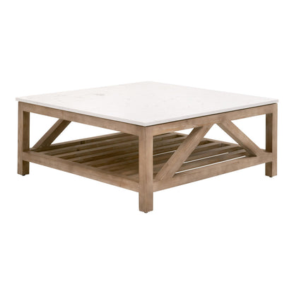 Essentials For Living - Bella Antique Spruce Square Coffee Table - 8019SQ.SGRY-PNE/WHTQ_CLOSEOUT view 3