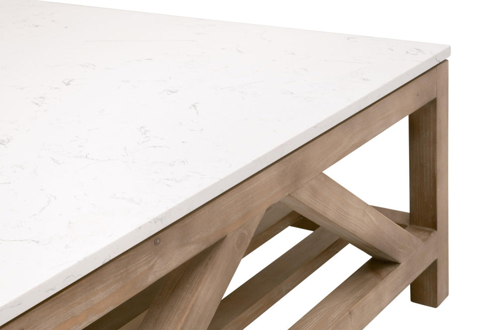 Essentials For Living - Bella Antique Spruce Square Coffee Table - 8019SQ.SGRY-PNE/WHTQ_CLOSEOUT view 4