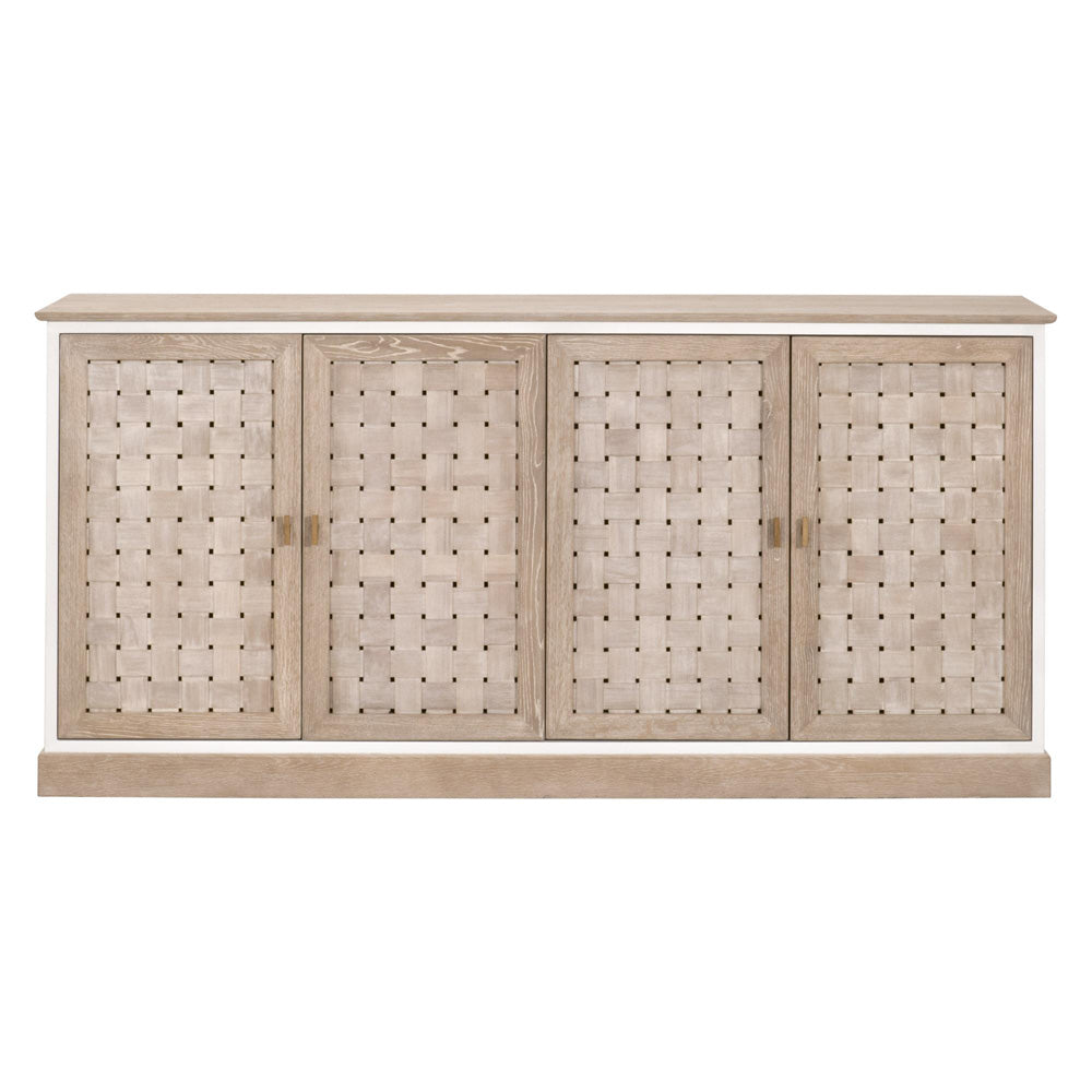 Essentials For Living - Bella Antique Weave Media Sideboard - 8082.SGRY-OAK/WPO view 1