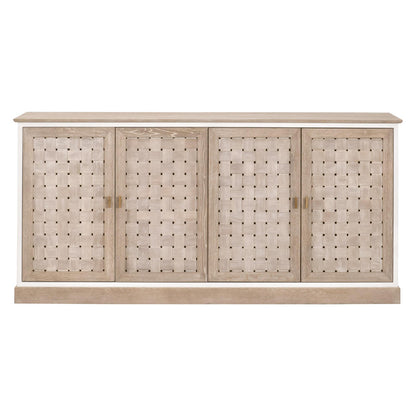 Essentials For Living - Bella Antique Weave Media Sideboard - 8082.SGRY-OAK/WPO view 1