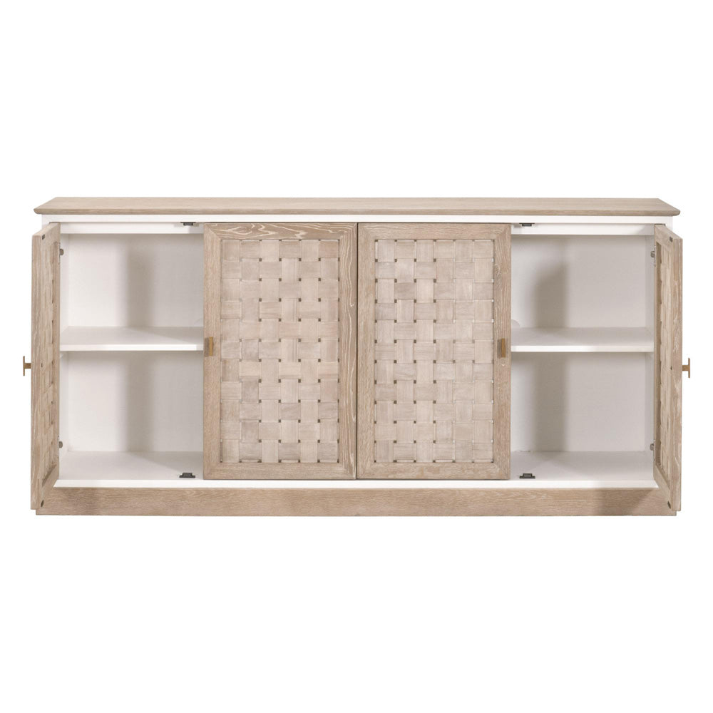 Essentials For Living - Bella Antique Weave Media Sideboard - 8082.SGRY-OAK/WPO view 2